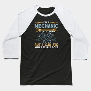 Funny Mechanic For Men Dad Car Auto Diesel Automobile Garage Baseball T-Shirt